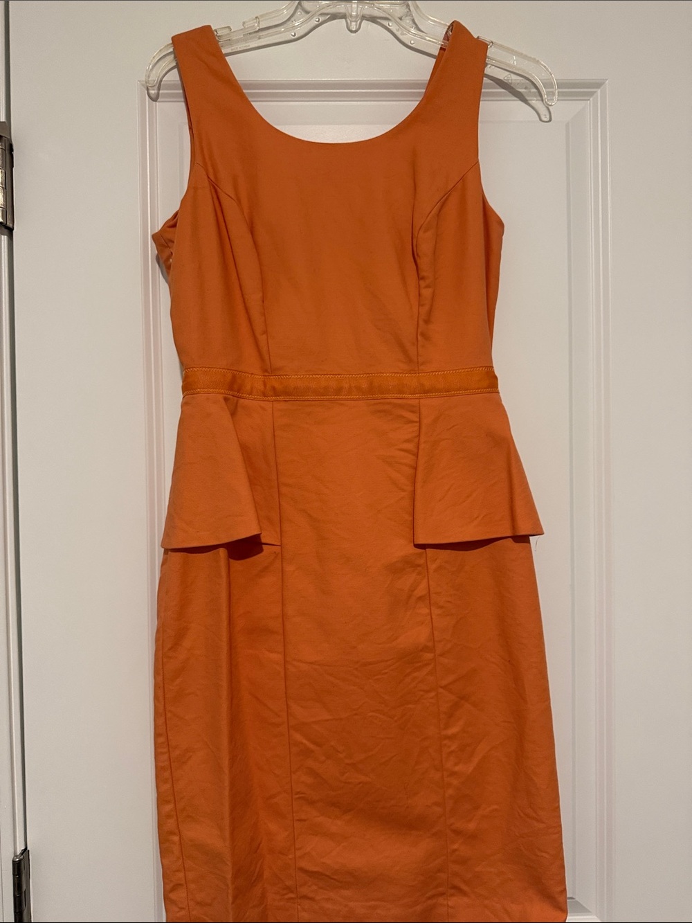 The Limited Orange Peplum Midi Dress